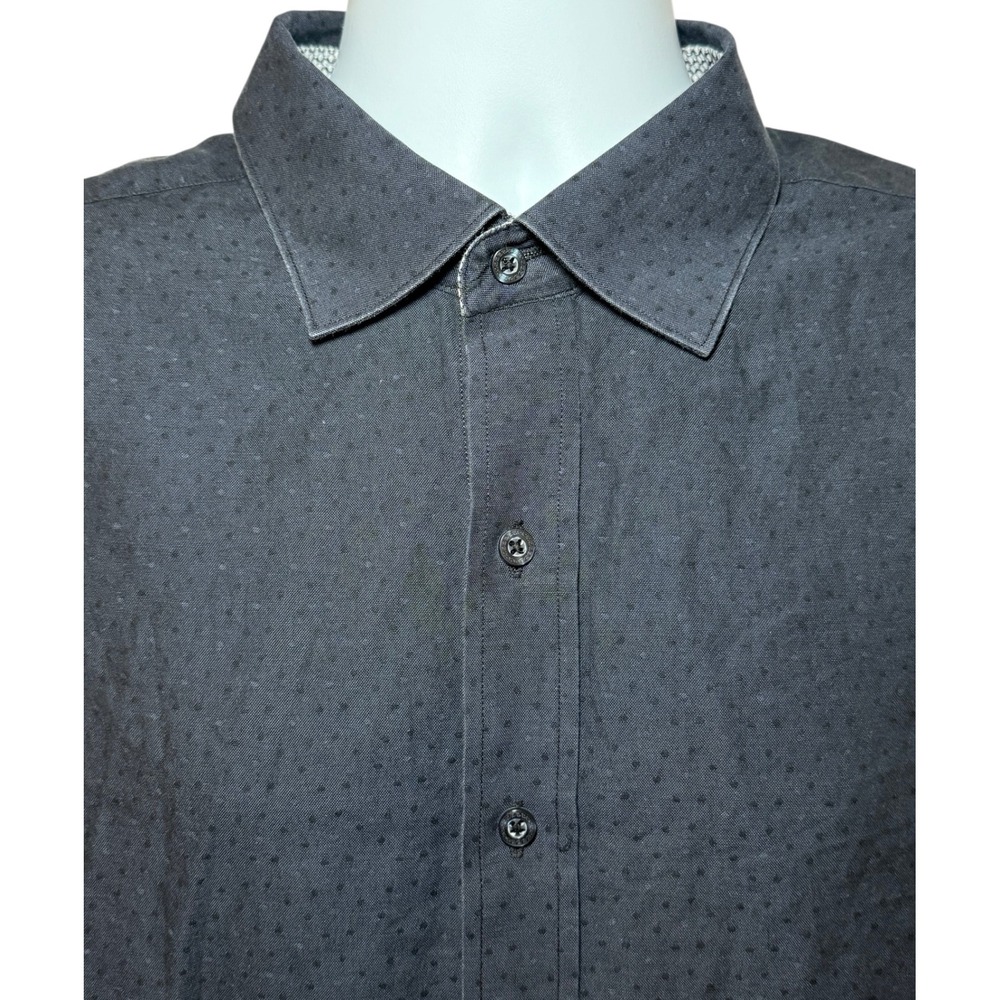 Robert Graham Mens XL Shirt Black Dots All Over Long Sleeve Button Up Flip Cuffs - Picture 7 of 11